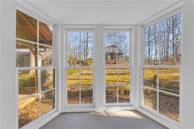 view of unfurnished sunroom