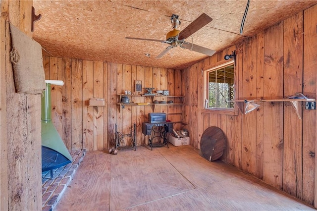 storage with ceiling fan