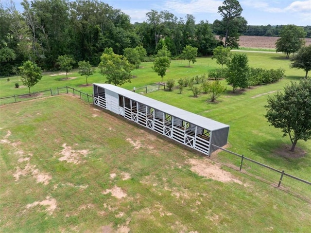 aerial view featuring a rural view