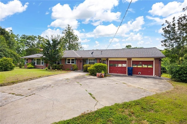 1191 S Burnt Hickory Rd, Douglasville, GA 30134 - single story home with brick siding, concrete driveway, an attached garage, and a front lawn