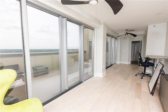 1280 W Peachtree St NW Unit 4003, Atlanta, GA 30309 - office area with light wood-type flooring and a ceiling fan