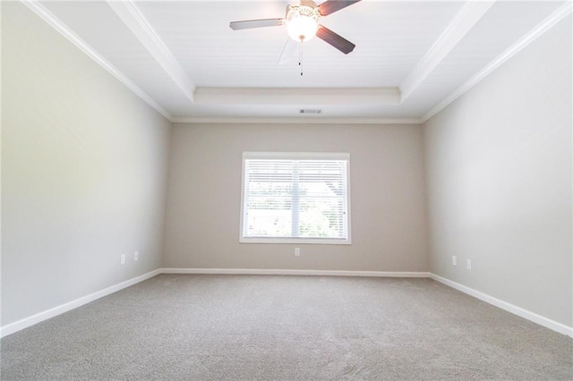 409 Glenn Trl, Winder, GA 30680 - unfurnished room with a raised ceiling, carpet floors, ceiling fan, and ornamental molding