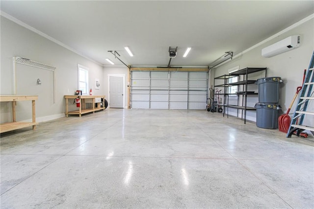 409 Glenn Trl, Winder, GA 30680 - garage with a wall mounted AC and a garage door opener