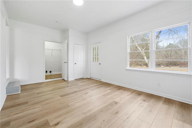 interior space with light hardwood / wood-style flooring