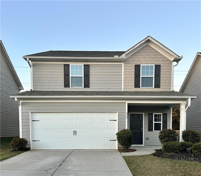 view of front facade with a garage