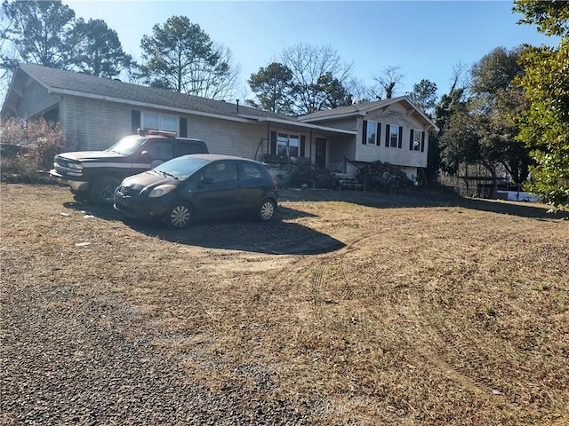 view of split level home