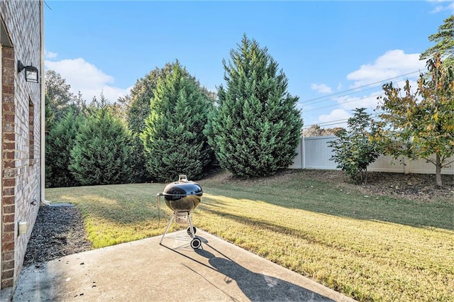 view of yard with a patio area