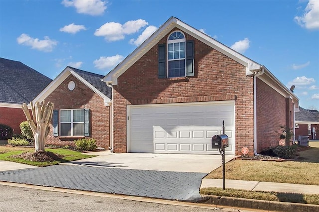 front facade with a garage