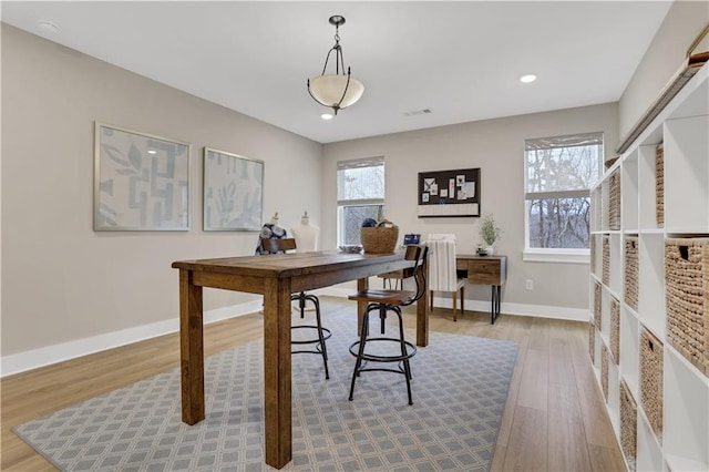 office featuring light hardwood / wood-style floors