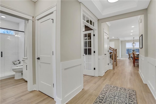 hallway featuring light hardwood / wood-style flooring