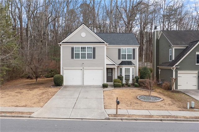 view of property with a garage