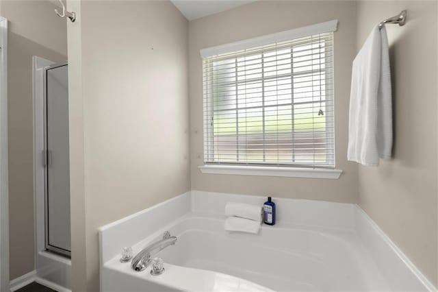 2125 Mina Lane Dr, Buford, GA 30518 - full bath featuring a garden tub and a shower with shower door
