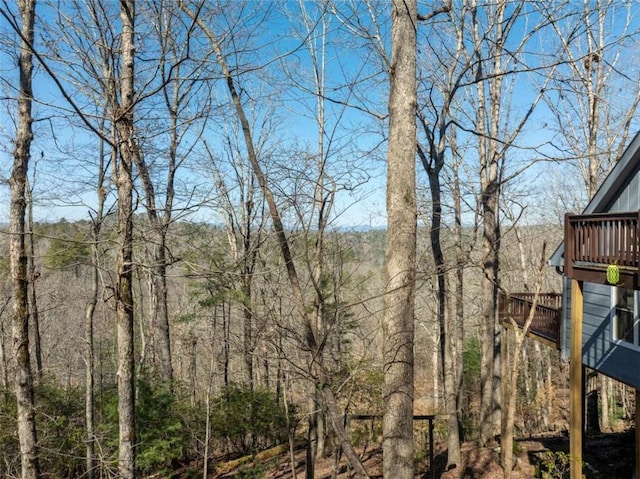 193 Alm Ln, Ellijay, GA 30540 - view of yard with a balcony and a forest view