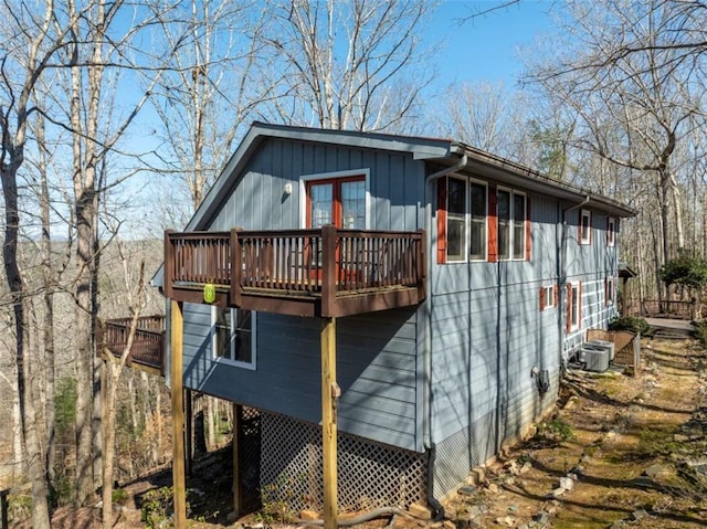 193 Alm Ln, Ellijay, GA 30540 - view of home's exterior featuring a wooden deck and french doors