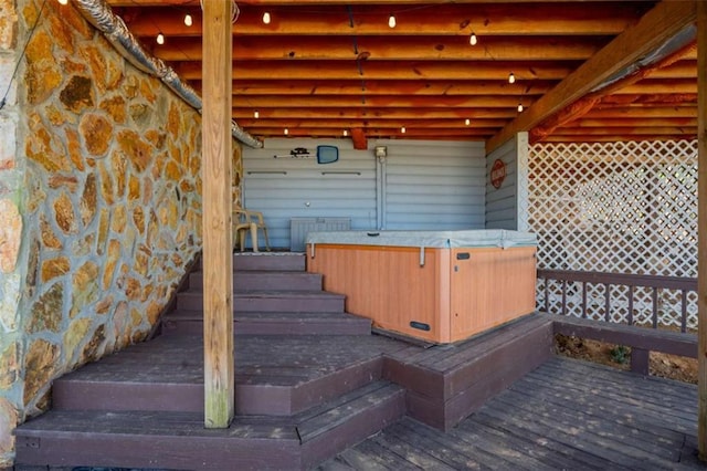 193 Alm Ln, Ellijay, GA 30540 - wooden terrace featuring a hot tub