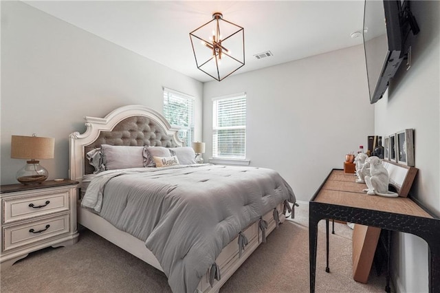 2860 Windsor Knoll Dr, Dacula, GA 30019 - bedroom with light carpet and a chandelier