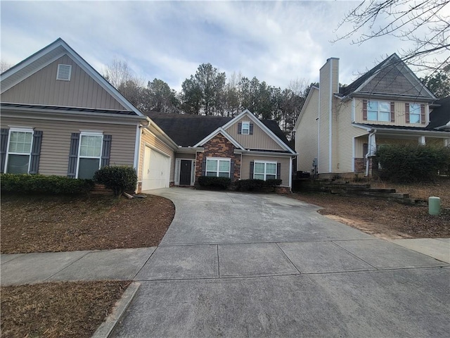 view of front of house with a garage