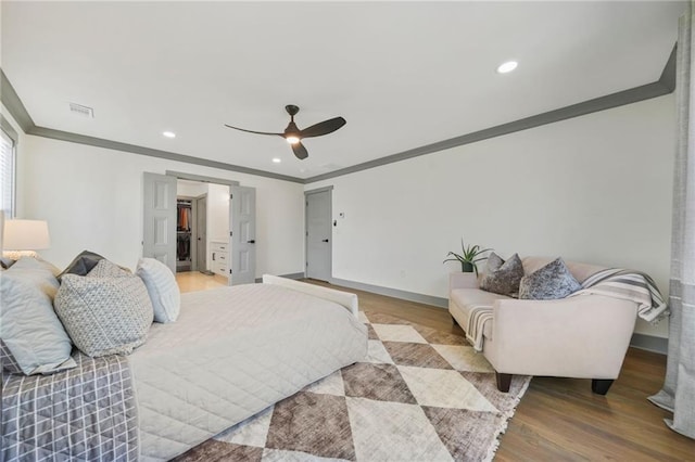 2357 Lynn Iris Dr, Decatur, GA 30032 - bedroom featuring recessed lighting, crown molding, and wood finished floors