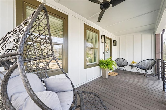 2357 Lynn Iris Dr, Decatur, GA 30032 - wooden deck featuring a porch and ceiling fan