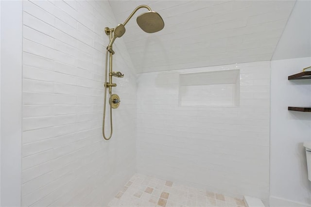 full bath featuring tiled shower