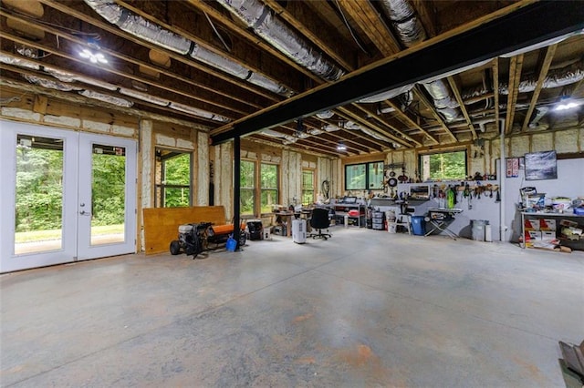 interior space featuring french doors