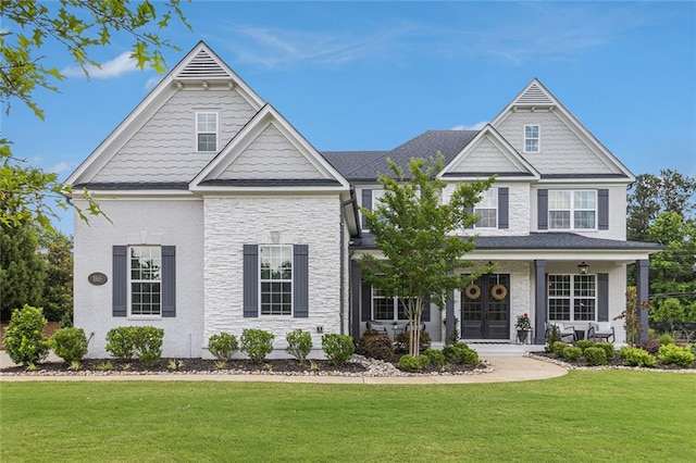 1865 Henley Way, Alpharetta, GA 30009 - view of front facade with a front yard and covered porch