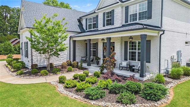 1865 Henley Way, Alpharetta, GA 30009 - view of front of property with a porch, a front yard, and brick siding
