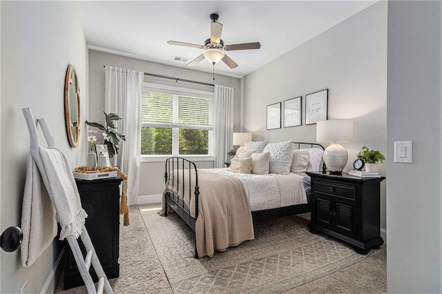 1865 Henley Way, Alpharetta, GA 30009 - bedroom featuring light colored carpet, baseboards, and ceiling fan