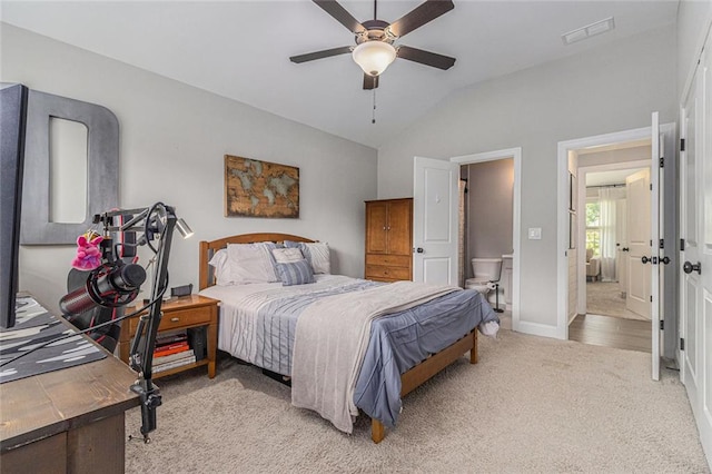 1865 Henley Way, Alpharetta, GA 30009 - bedroom with lofted ceiling, light carpet, baseboards, and ceiling fan