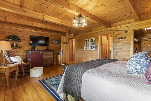 852 Black Bear Den Rd, Clayton, GA 30525 - bathroom with wooden walls, toilet, wooden ceiling, and wood finished floors