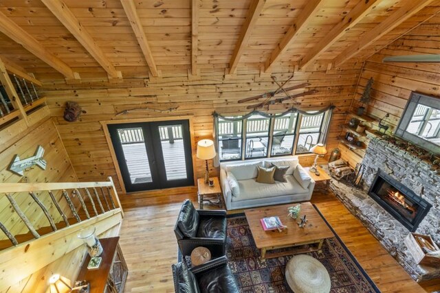 852 Black Bear Den Rd, Clayton, GA 30525 - dining room with wooden walls, an ornate ceiling, and recessed lighting