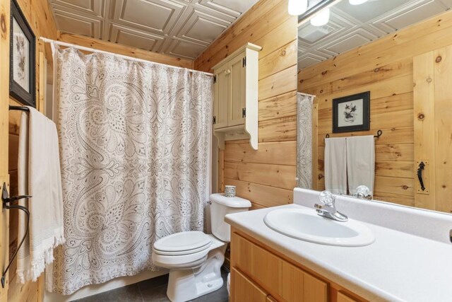 852 Black Bear Den Rd, Clayton, GA 30525 - bedroom featuring an ornate ceiling, carpet, wood walls, and access to exterior