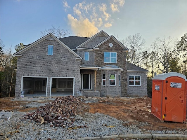 view of front of property featuring a garage