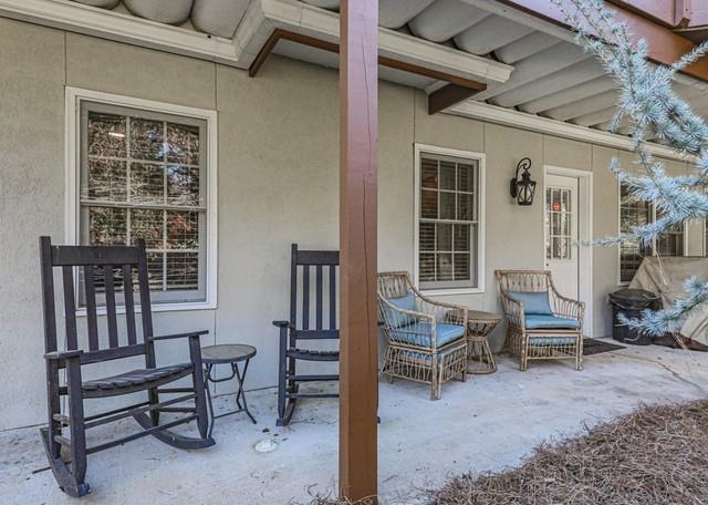 wooden deck featuring an outdoor living space