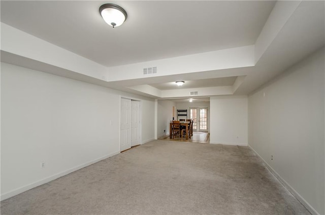 basement featuring carpet