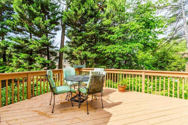 529 Arnold Rd, Lawrenceville, GA 30044 - wooden deck with outdoor dining space