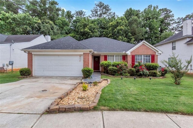 4969 Truitt Ln, Decatur, GA 30035 - single story home featuring brick siding, a garage, a front yard, and concrete driveway
