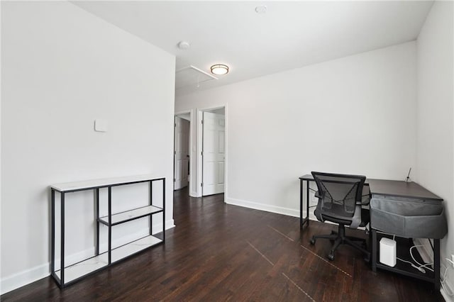 office featuring dark hardwood / wood-style floors