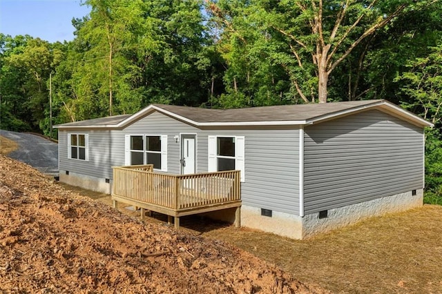 211 Fire Tower Rd NE, Calhoun, GA 30701 - back of house featuring crawl space and a wooden deck