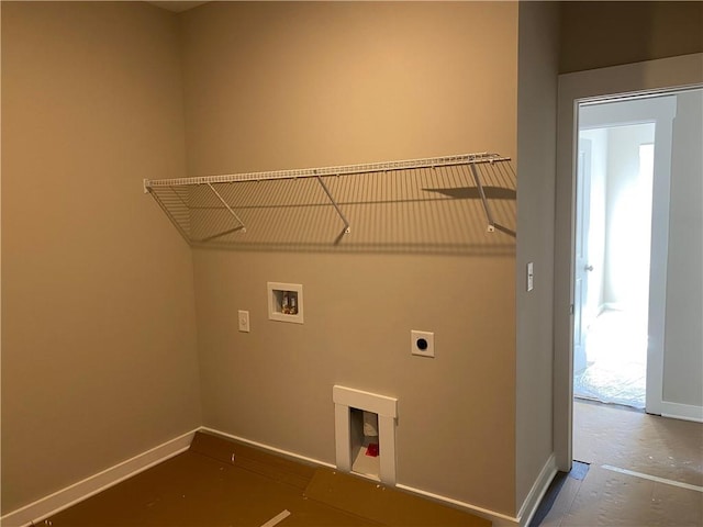 laundry room with washer hookup and electric dryer hookup