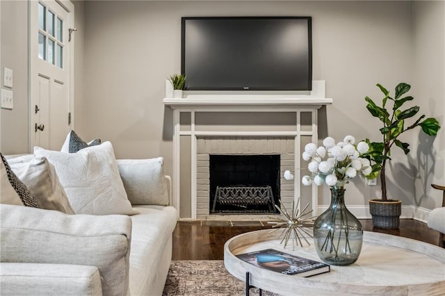 1735 Jobeth Ave SE, Atlanta, GA 30316 - living room with wood finished floors and a fireplace