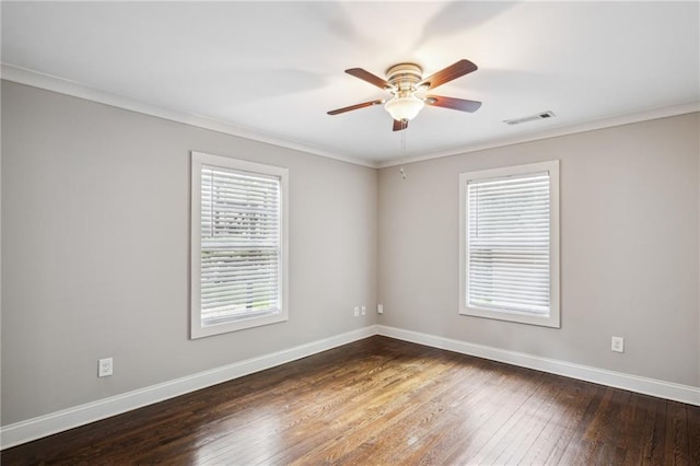 1735 Jobeth Ave SE, Atlanta, GA 30316 - unfurnished room with plenty of natural light, wood-type flooring, a ceiling fan, and ornamental molding