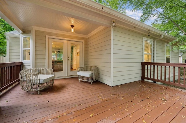 1735 Jobeth Ave SE, Atlanta, GA 30316 - wooden terrace with french doors