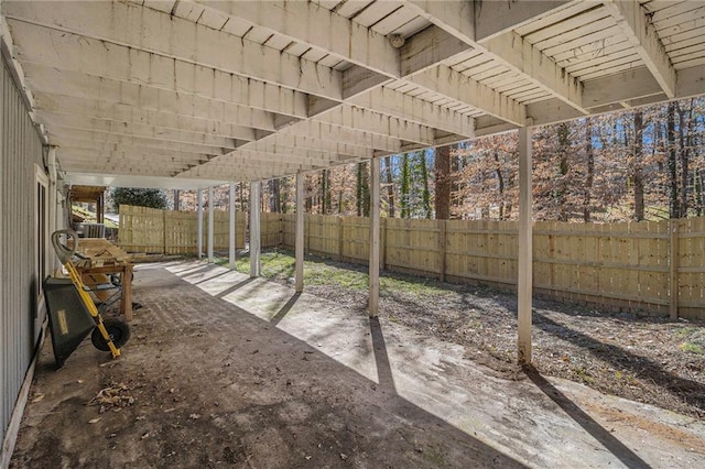 view of patio featuring a fenced backyard