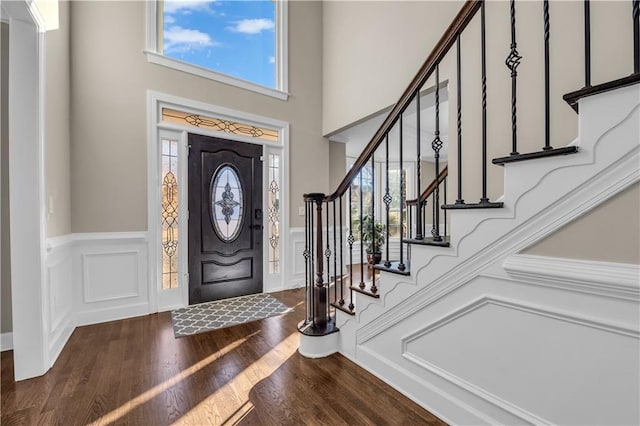 entrance foyer with wood-type flooring