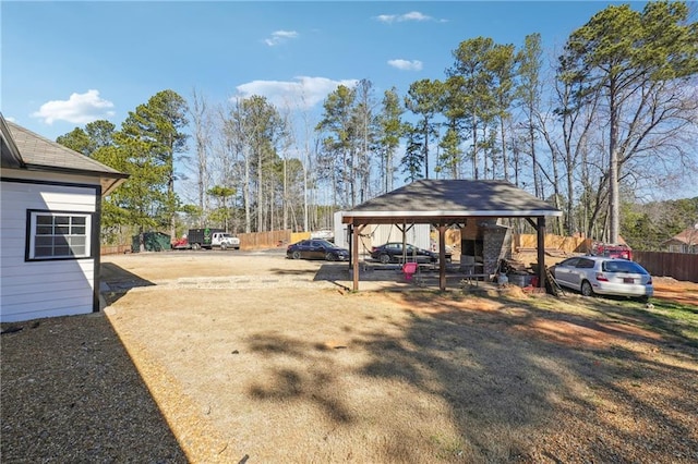 view of yard with fence