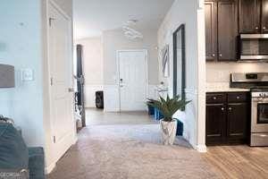 hall featuring light hardwood / wood-style floors