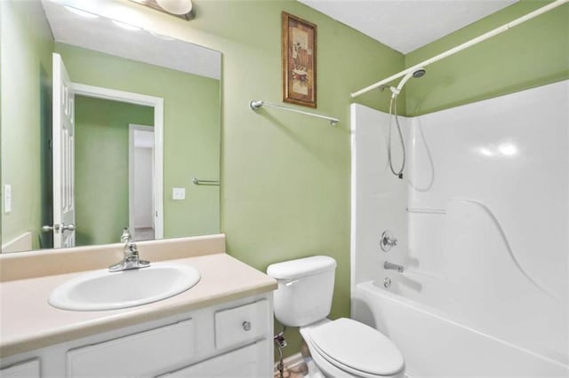 full bathroom featuring vanity, toilet, and shower / bath combination