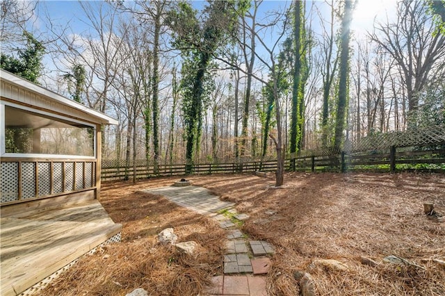 view of yard featuring fence