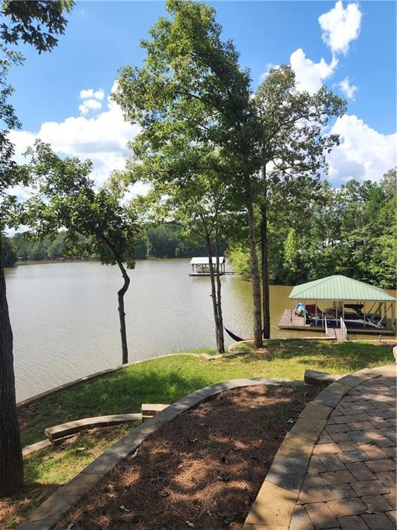 view of water feature featuring a boat dock